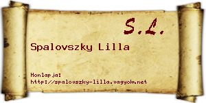 Spalovszky Lilla névjegykártya